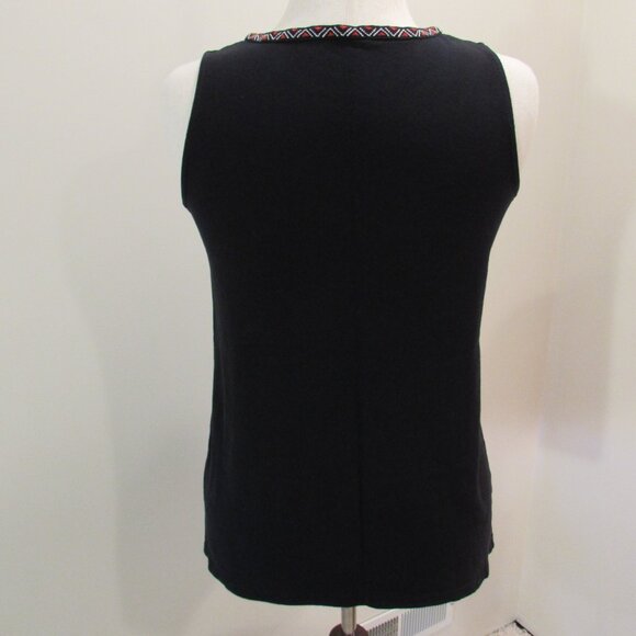J Jill Embroidered Dipped Hem Knit Tank Cotton Blend XS - Picture 8 of 14